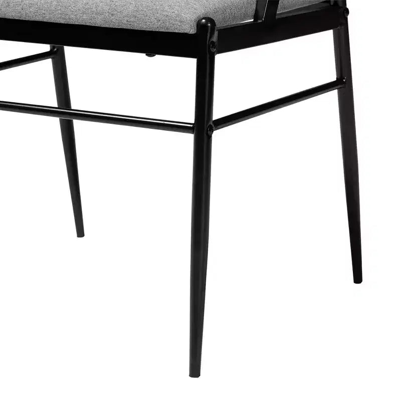 Ensemble de salle à manger 5 pièces Baxton Studio Orrin en tissu gris et métal de style industriel moderne