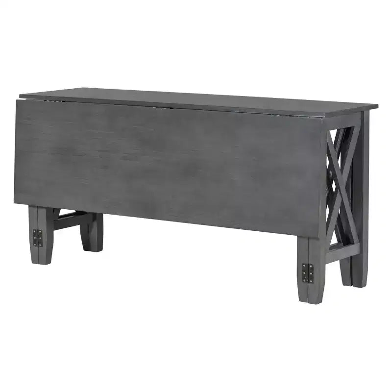 Ensemble de salle à manger pliable Whisen 6 pièces avec 4 chaises et un banc