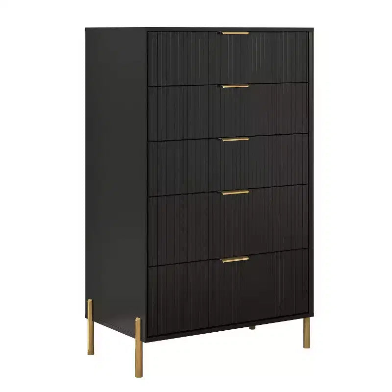 Ensemble de commode de chambre à coucher Festivo 4 pièces « Modern Elegance », une commode à 6 tiroirs et 2 tables de chevet à 2 tiroirs