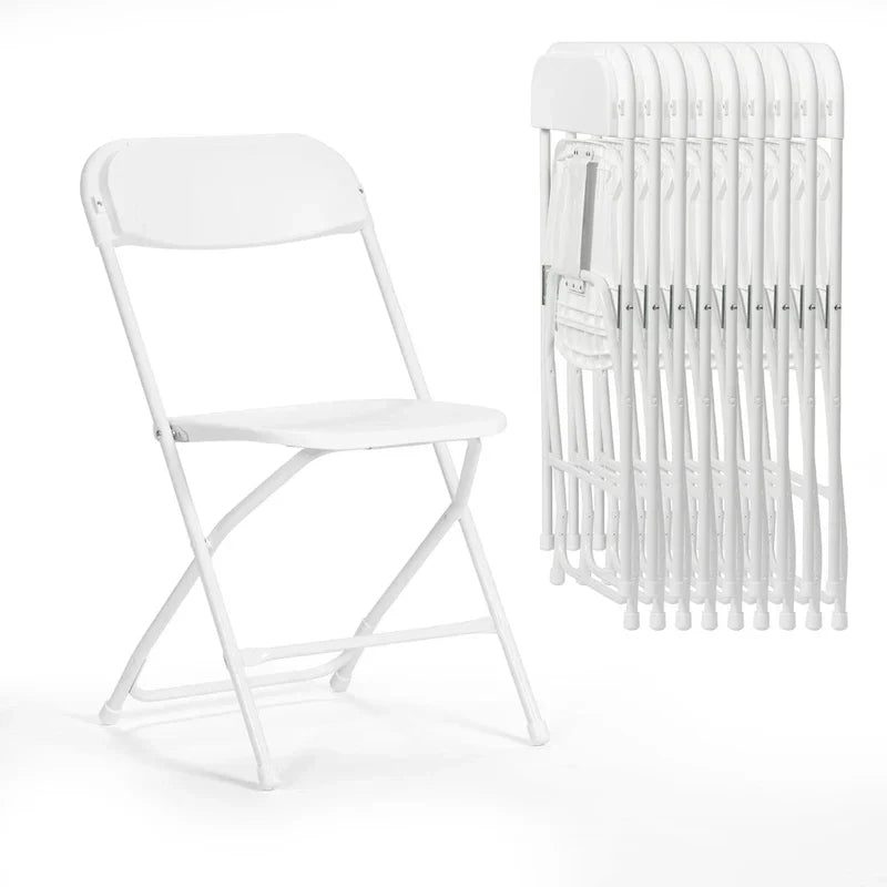 Chaise pliante en plastique, lot de 10, capacité de 158 kg pour événements, bureau, mariage, fête, pique-nique, cuisine, salle à manger